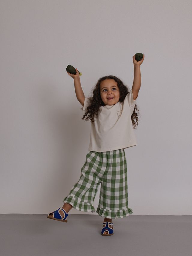 Organic Zoo Dill Gingham Frill Culottes