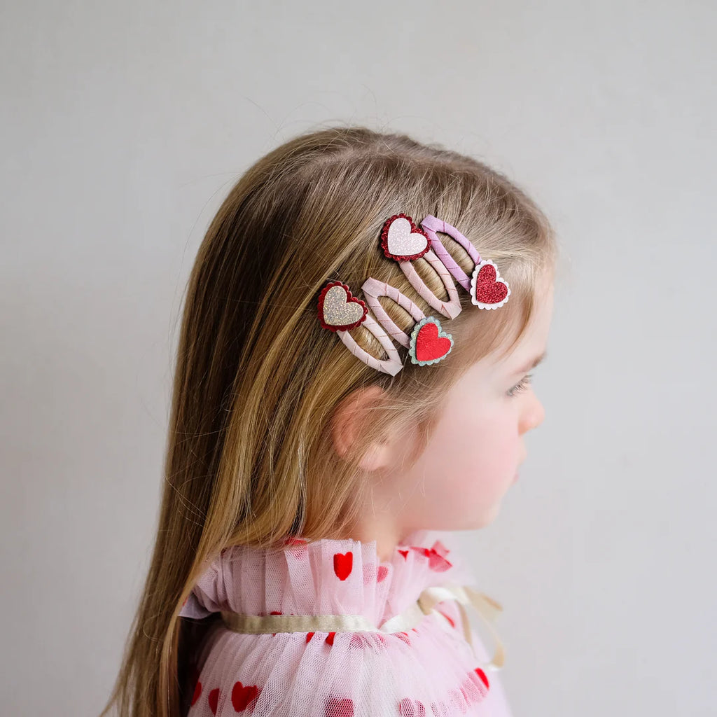 Scalloped heart kids' clic clac hair clips, Mimi & Lula