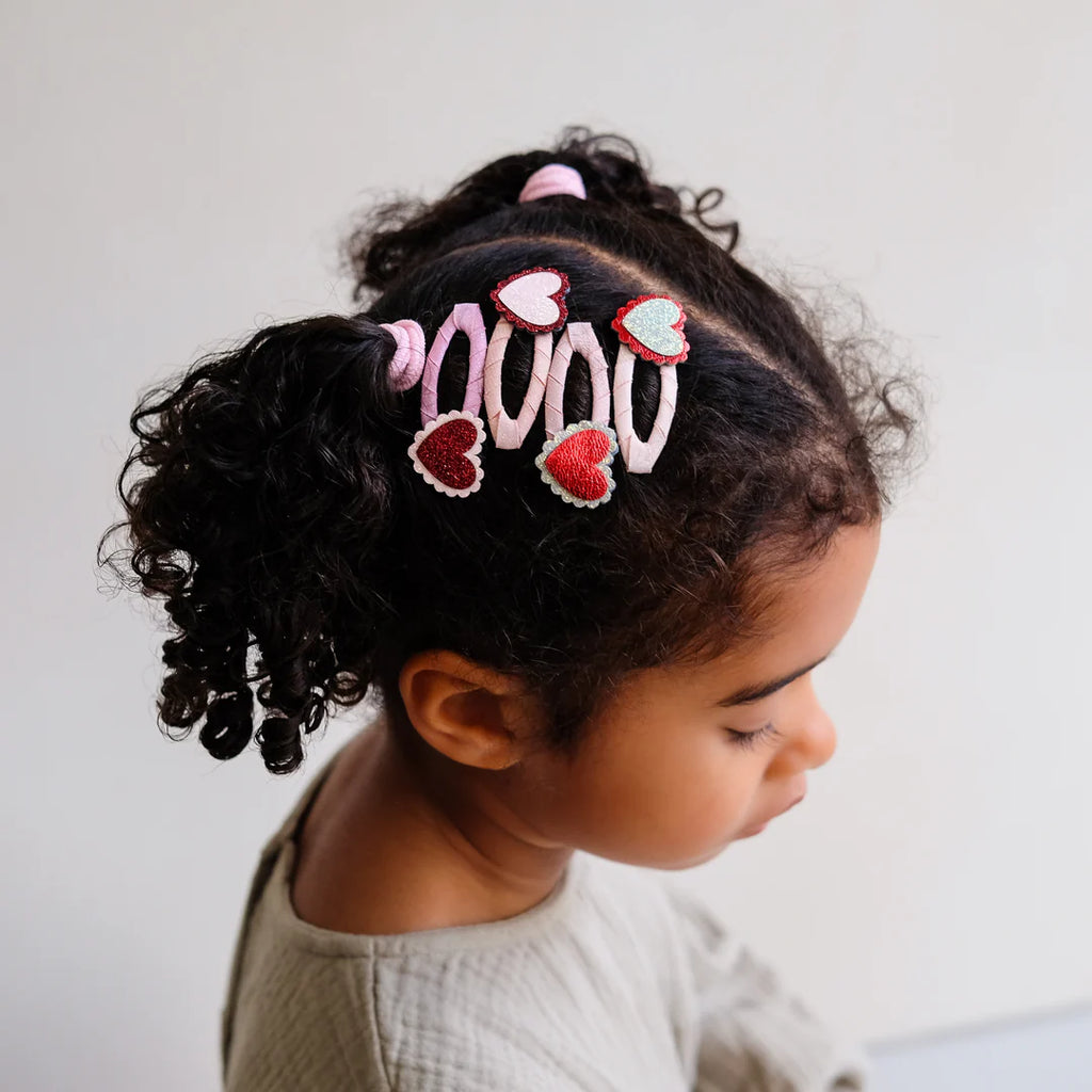 Scalloped heart kids' clic clac hair clips, Mimi & Lula