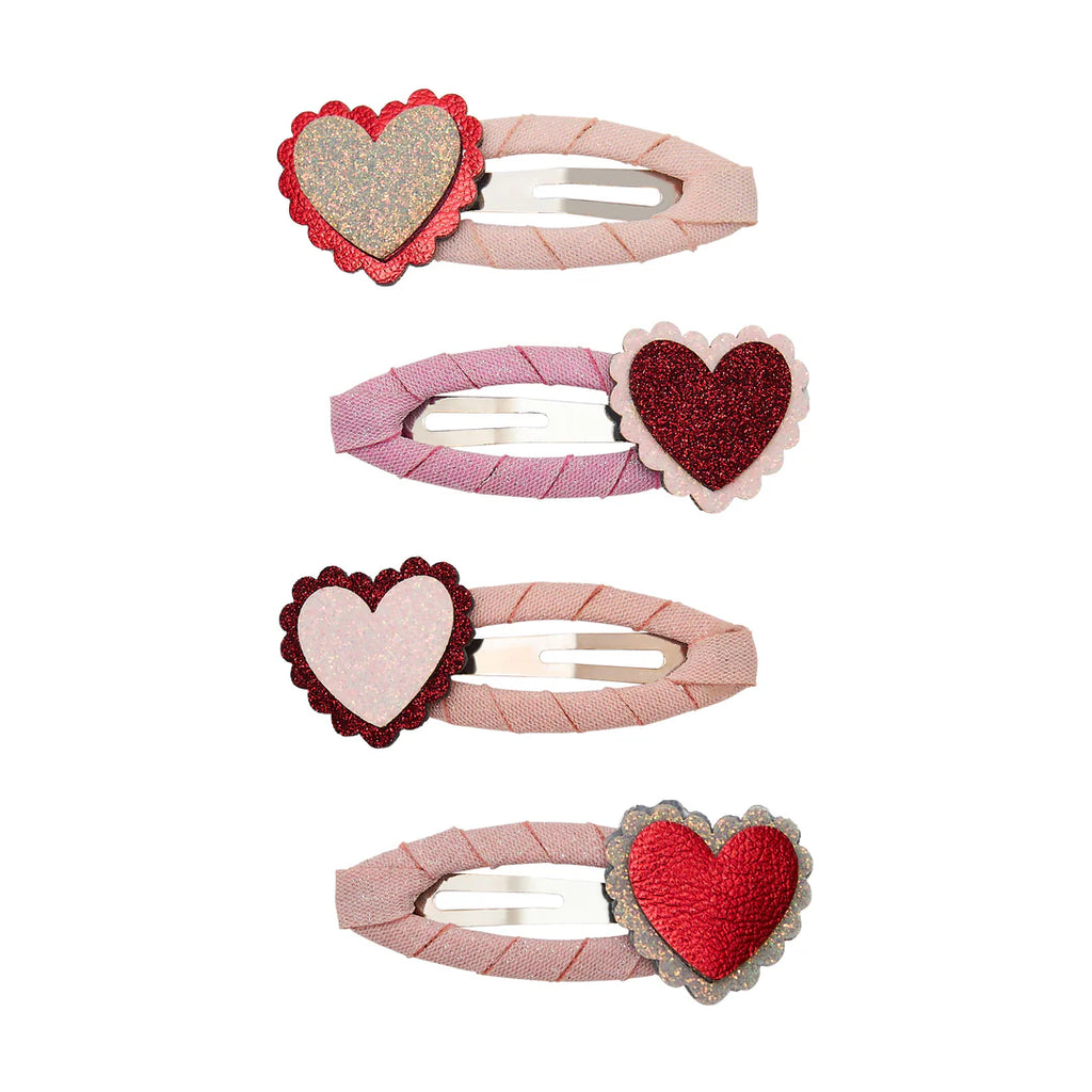 Scalloped heart kids' clic clac hair clips, Mimi & Lula