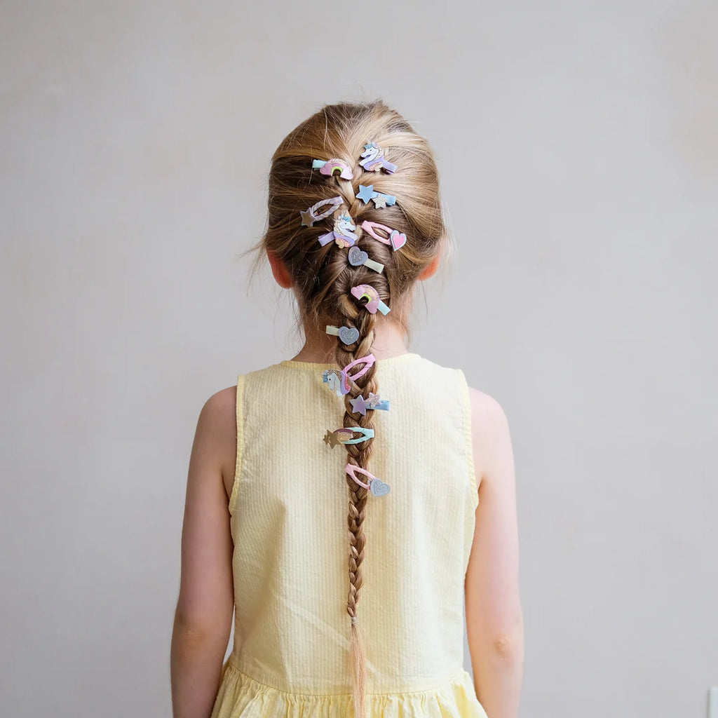 Dreamy unicorn kids' mini clic clac hair clips, Mimi & Lula