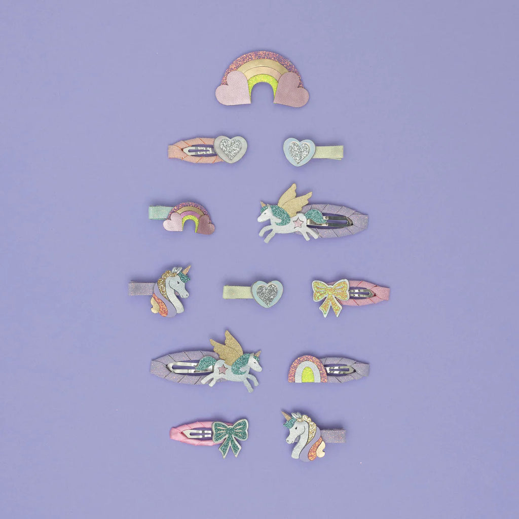 Dreamy unicorn kids' mini clic clac hair clips, Mimi & Lula