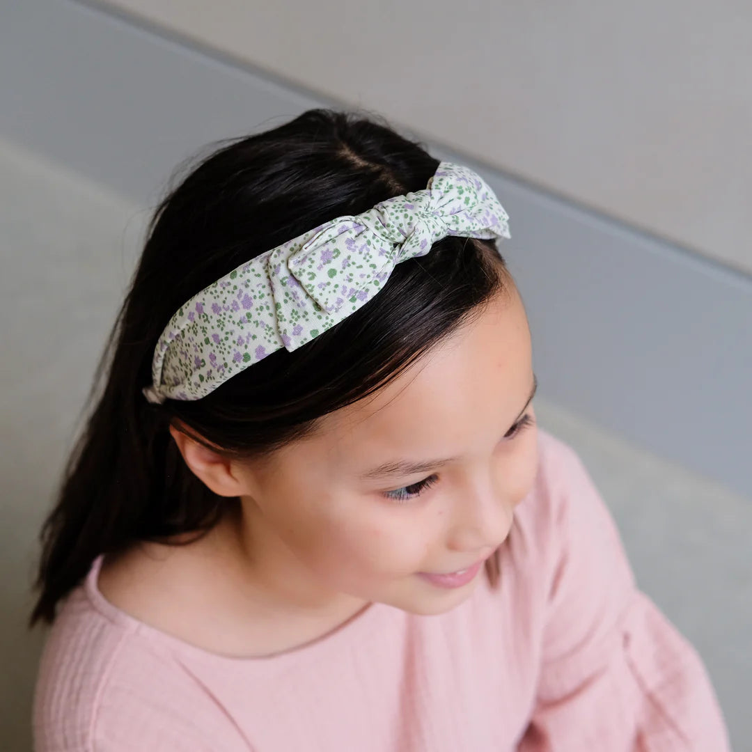 Spring floral lilac Edie Alice headband for kids, Mimi & Lula
