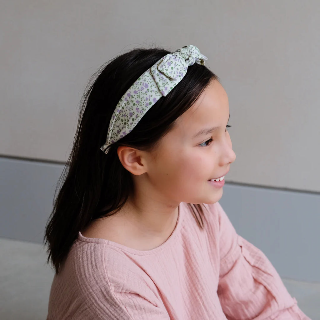 Spring floral lilac Edie Alice headband for kids, Mimi & Lula
