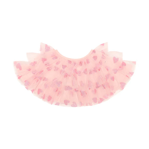 Girls' pale pink cape with pink glitter hearts, dress-up cape, Bob & Blossom