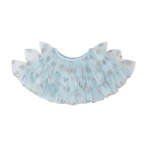 Bob and Blossom SKY BLUE & SILVER GLITTER HEART CAPE