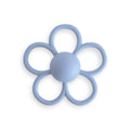 Mushie daisy rattle teether in faded denim, silicone baby toy, Cucurucu