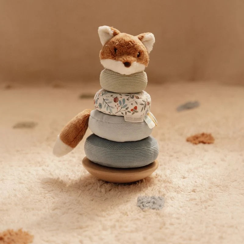 Forest Friends rocking ring stacker, wooden baby toy, Little Dutch