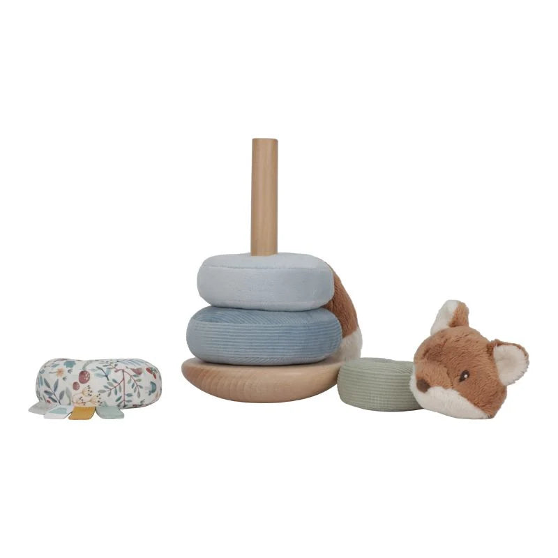 Forest Friends rocking ring stacker, wooden baby toy, Little Dutch