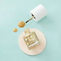 Little Stardust gold water-based kids' nail polish in an 8ml glass bottle with wooden lid