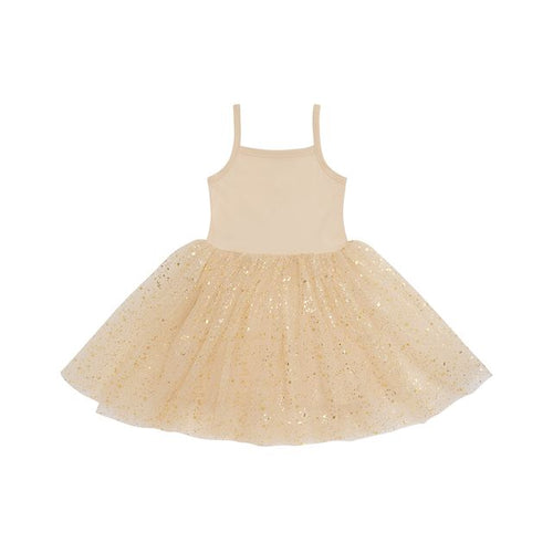Girls' gold sparkle dress, children's party dress, Bob & Blossom