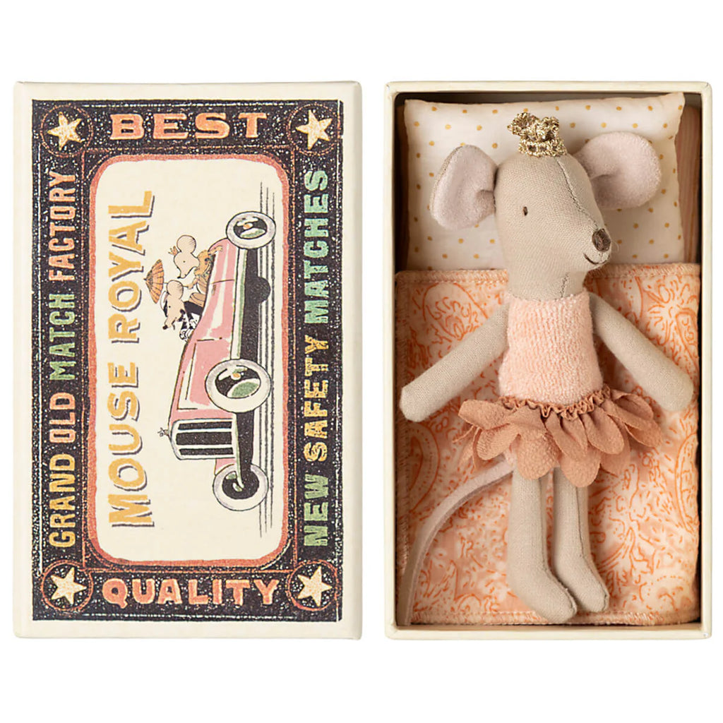 Maileg Princess Mouse, Little Sister in Matchbox