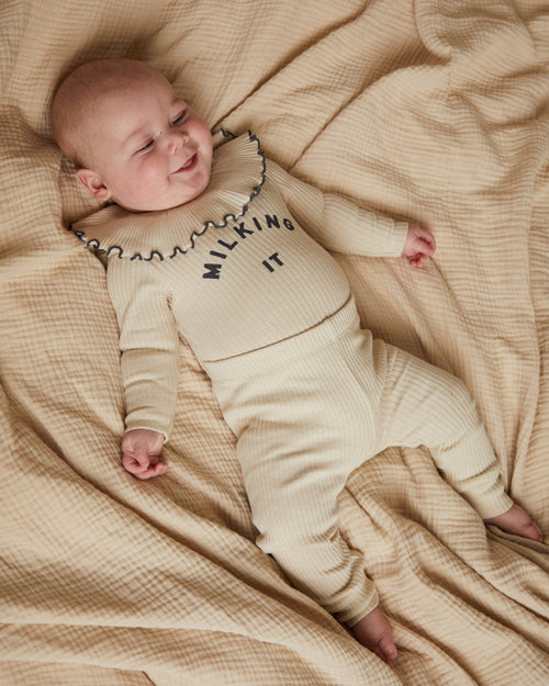 Baby Milking It oat bodysuit, organic cotton babygrow, Claude & Co