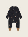 Baby midnight moon and stars babygrow, organic children's sleepsuit, Organic Zoo