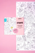 Kawaii giant colouring poster for kids, OMY