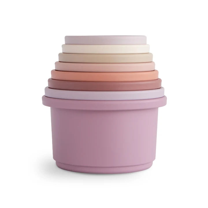 Petal stacking cups, baby and toddler learning toy, Mushie