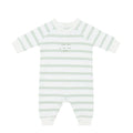 Kids' powder blue Breton striped Love You To The Moon all-in-one, Bob & Blossom