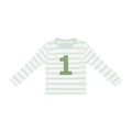 Powder Blue & White Breton Striped Number T-Shirt