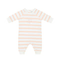 Kids' powder pink Breton striped Love You To The Moon all-in-one, Bob & Blossom