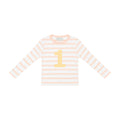 Powder Pink & White Breton Striped Number T-Shirt
