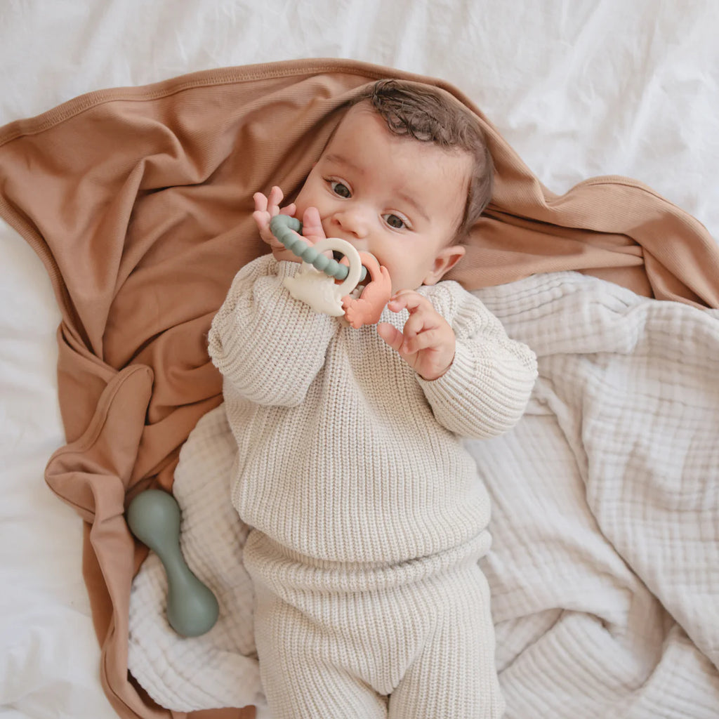 Mushie Teething Ring Dino