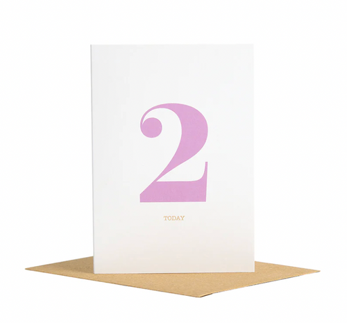 Number 2 Today kids' birthday greeting card, Bob & Blossom