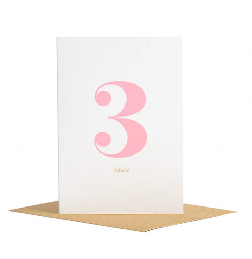 Number 3 Today kids' birthday greeting card, Bob & Blossom