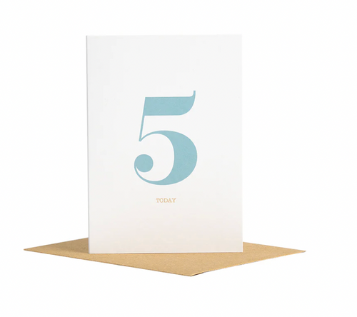 Number 5 Today kids' birthday greeting card, Bob & Blossom