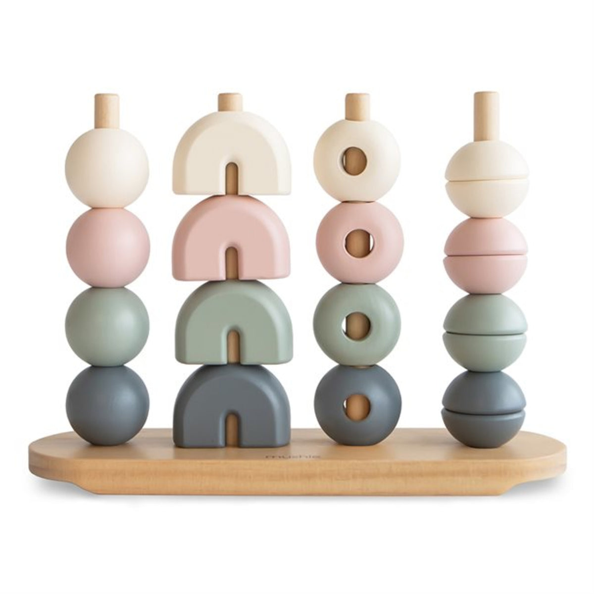 Mushie Wooden Multi Shape Stacker Original