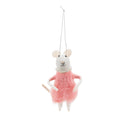 Felt mouse hanging decoration in pink dress, kids' room decor, Rex London