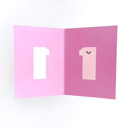 Age 1 - Die Cut - Cute Character - Fun Happy Birthday - One