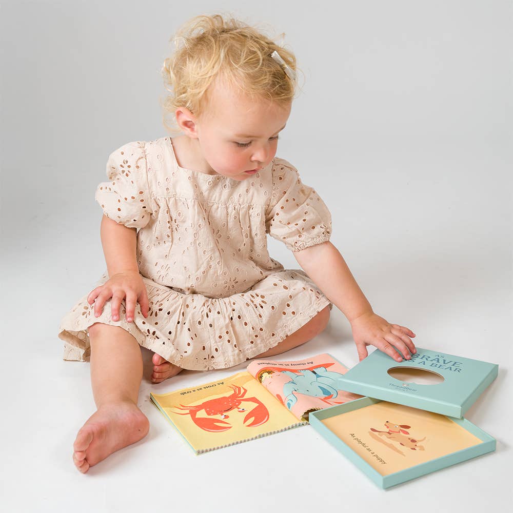 ThreadBear Brave As A Bear rag book, soft cloth book for babies