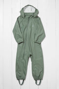 Khaki waterproof puddlesuit for kids, all-in-one rain suit, Grass & Air