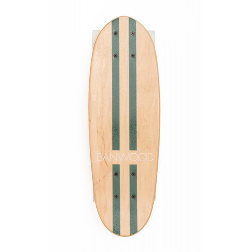 Banwood green kids' skateboard, wooden cruiser deck for children