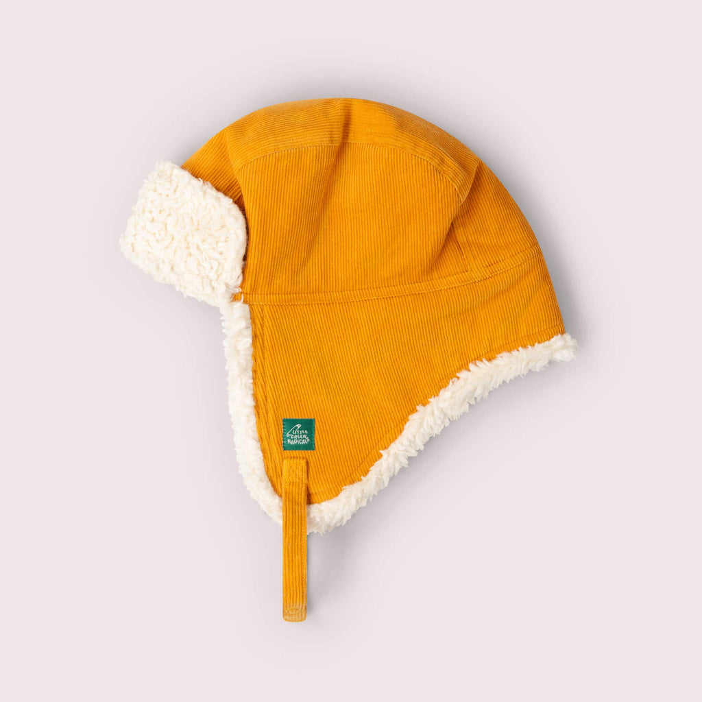 Little Green Radicals sunflower sherpa fleece cosy hat, organic kids' hat