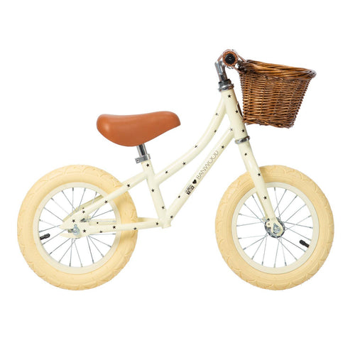 Banwood First Go vintage Bonton R cream balance bike, wooden kids' bike