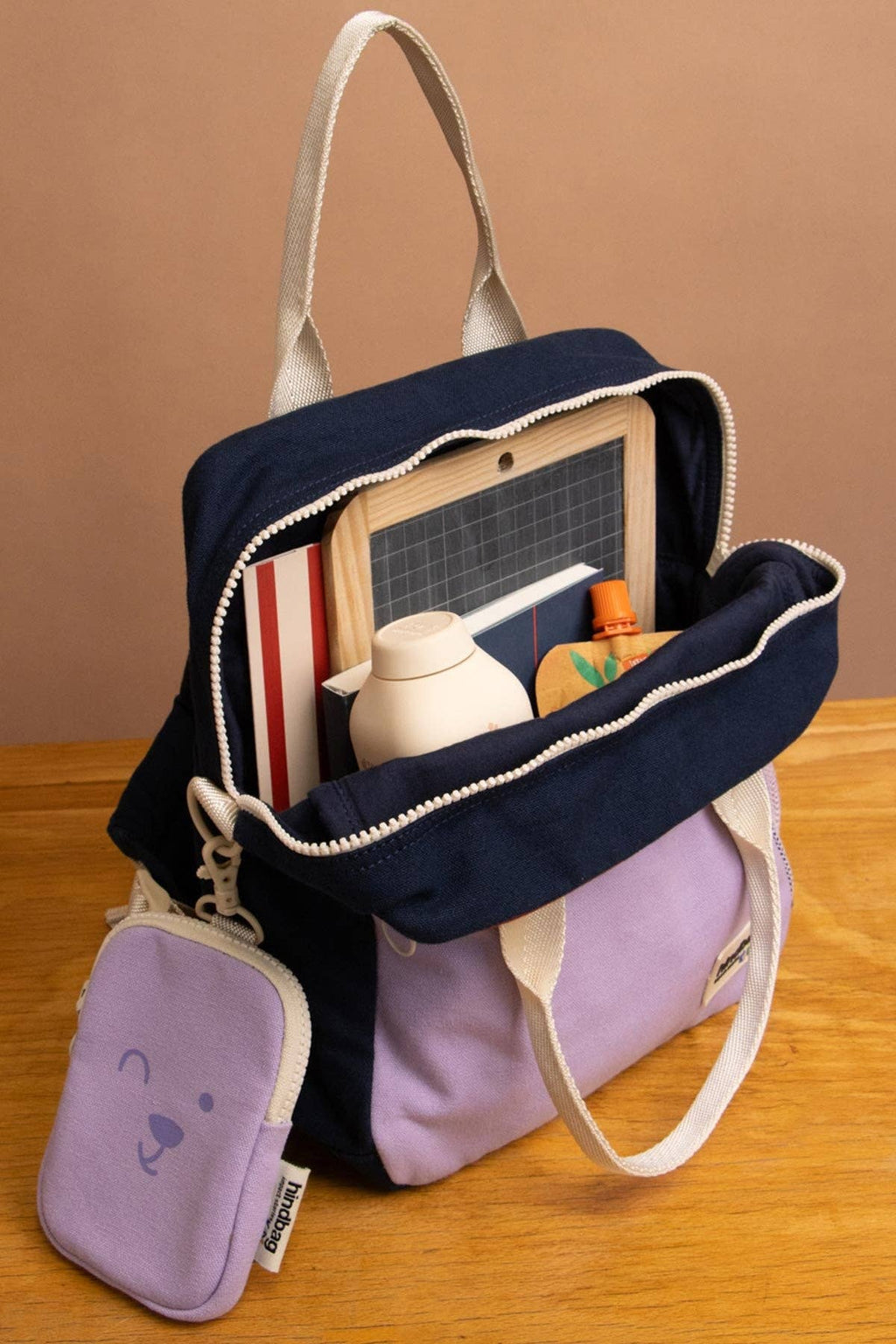 Arthur tricolour terracotta backpack, kids' jute rucksack, Hindbag