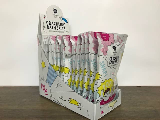 Nailmatic crackling bath salts in pink, children's bath salts