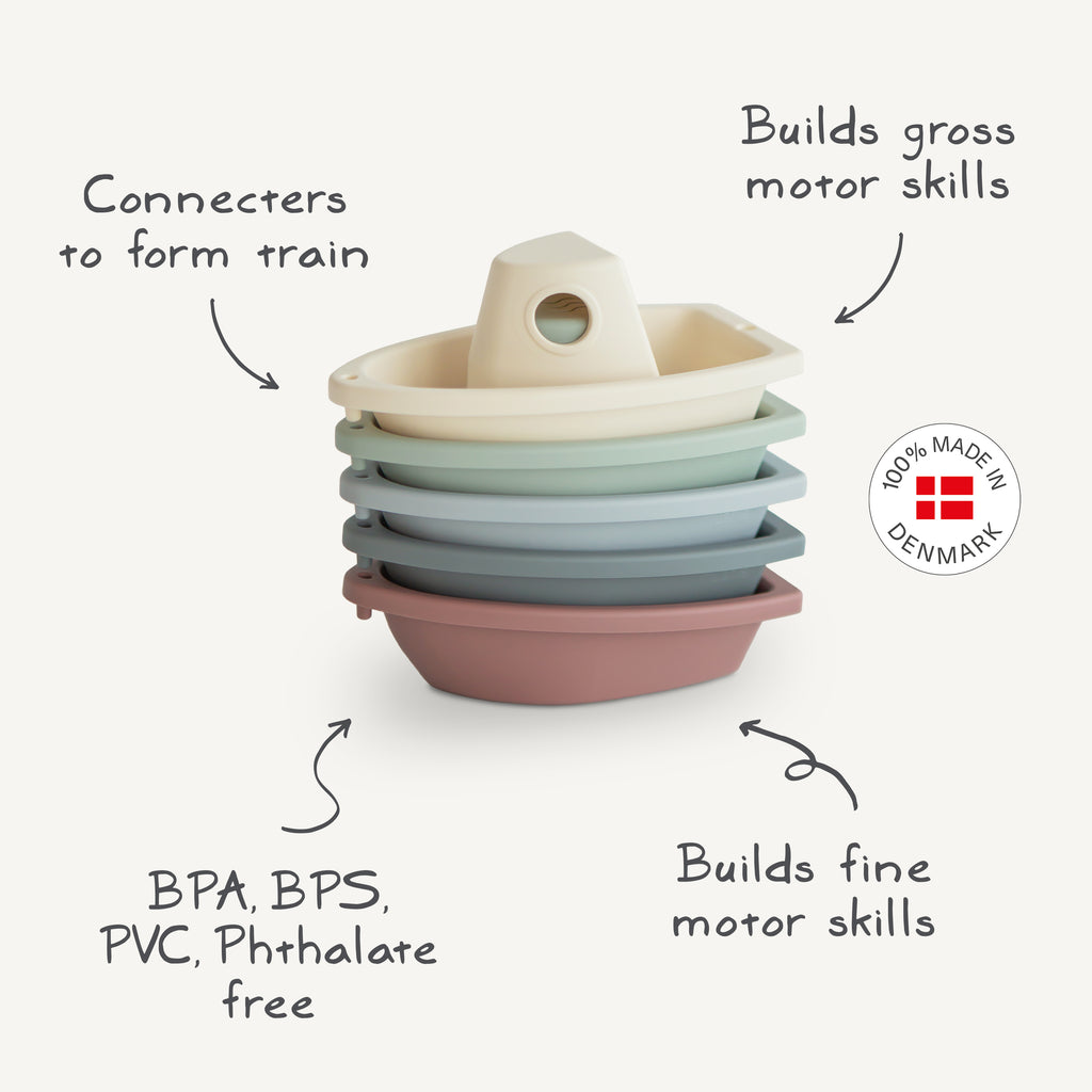 Mushie Boats - Bath Play Set - Rustic