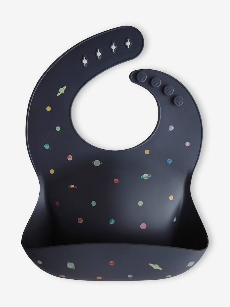 Silicone baby bib, children's feeding bib, Mushie