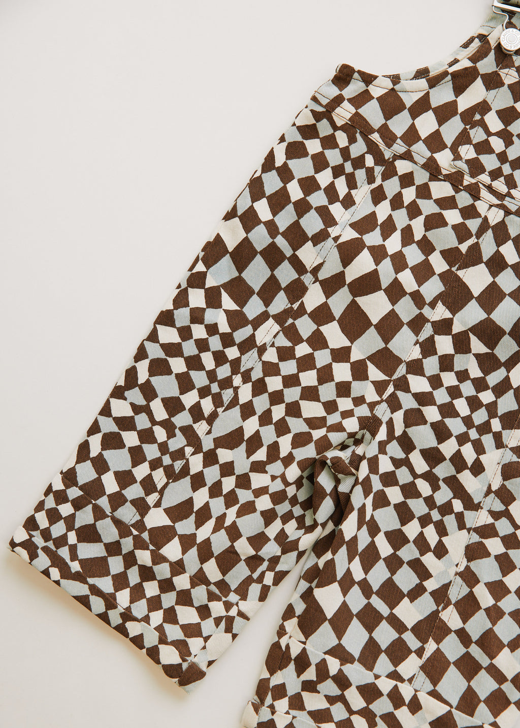 Claude & Co Blythe warped checkerboard dungaree for kids, organic cotton – image 8