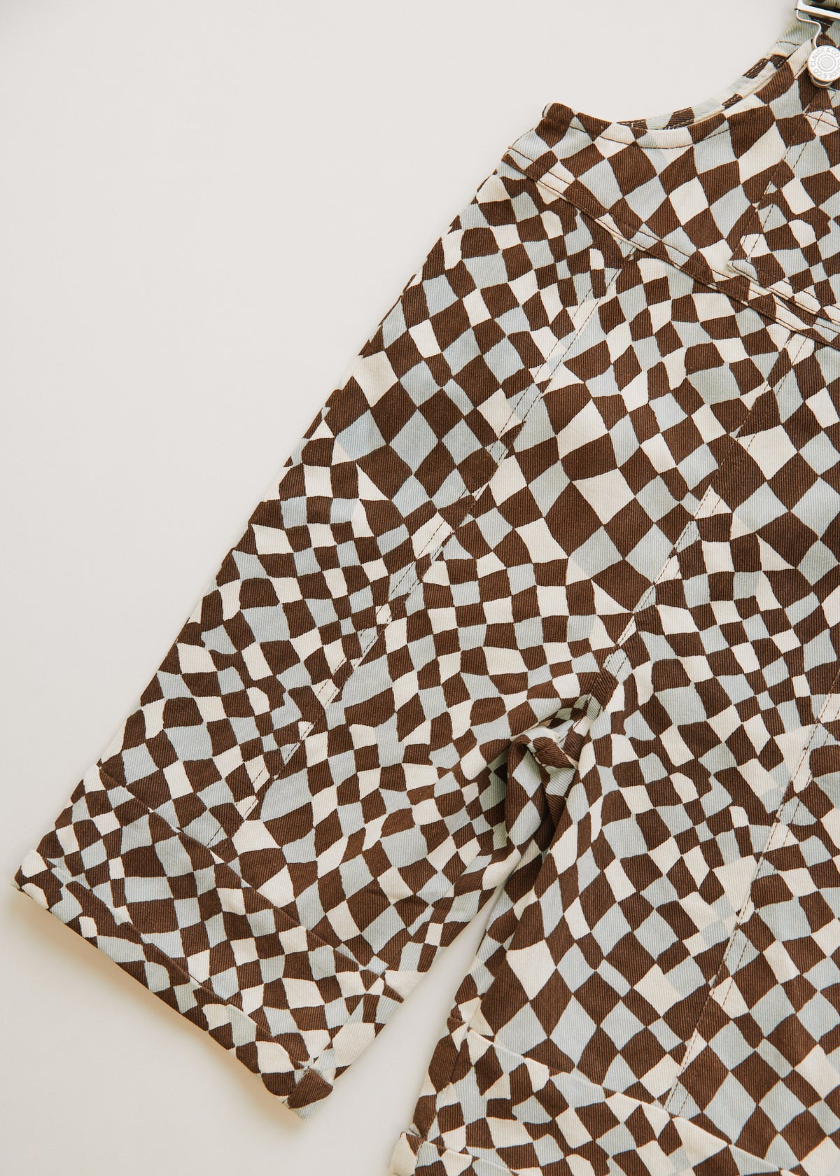 Claude & Co Blythe warped checkerboard dungaree for kids, organic cotton – image 8