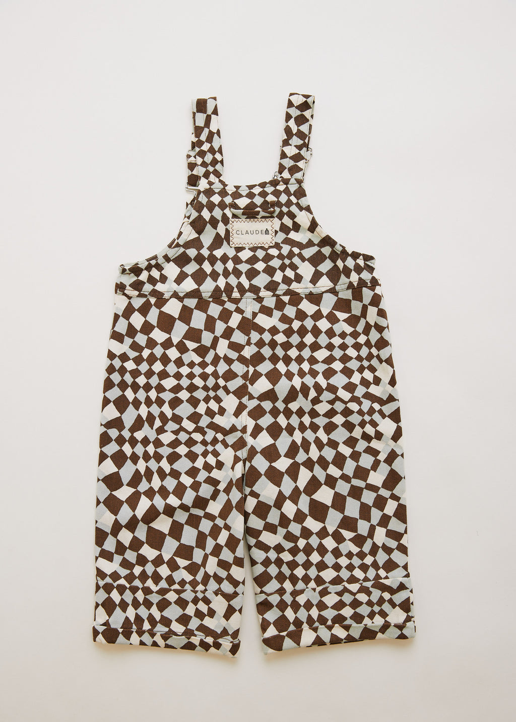 Claude & Co Blythe warped checkerboard dungaree for kids, organic cotton – image 9