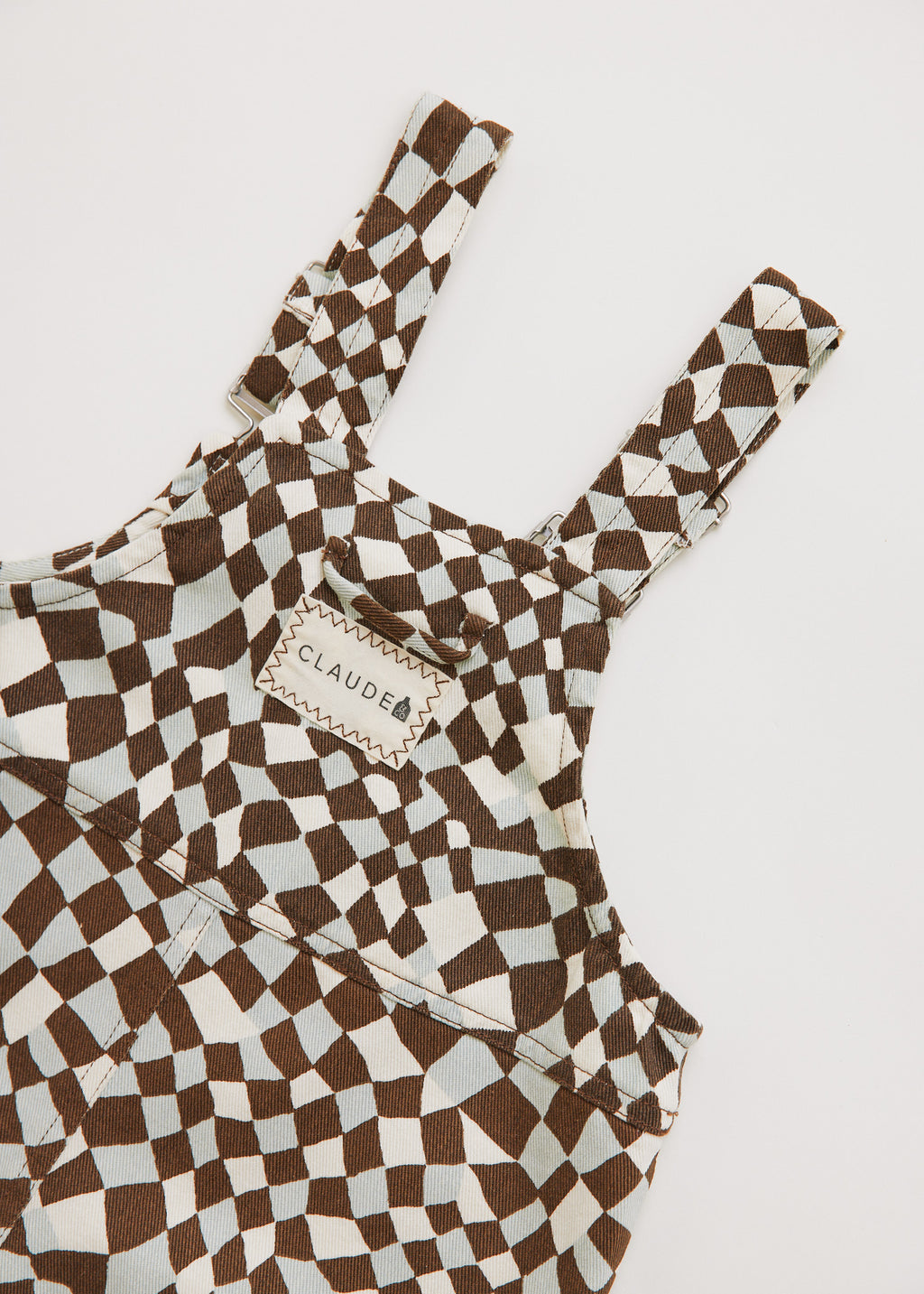 Claude & Co Blythe warped checkerboard dungaree for kids, organic cotton – image 10
