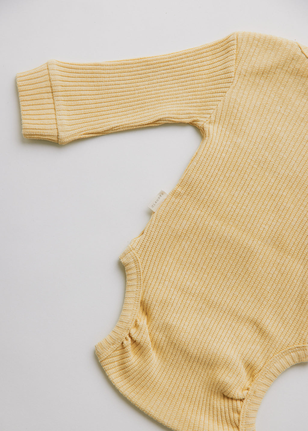 Claude & Co Clowning Around yellow ribbed baby bodysuit with frilled collar – image 7