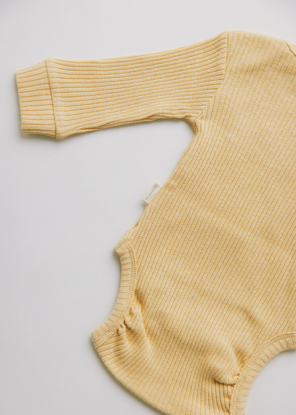Claude & Co Clowning Around yellow ribbed baby bodysuit with frilled collar – image 7