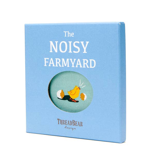 ThreadBear Noisy Farmyard rag book, soft cloth book for babies