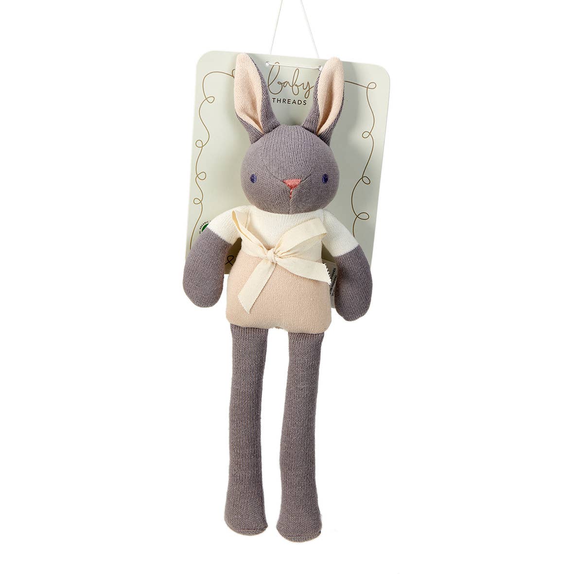 ThreadBear grey bunny, soft toy rabbit for children