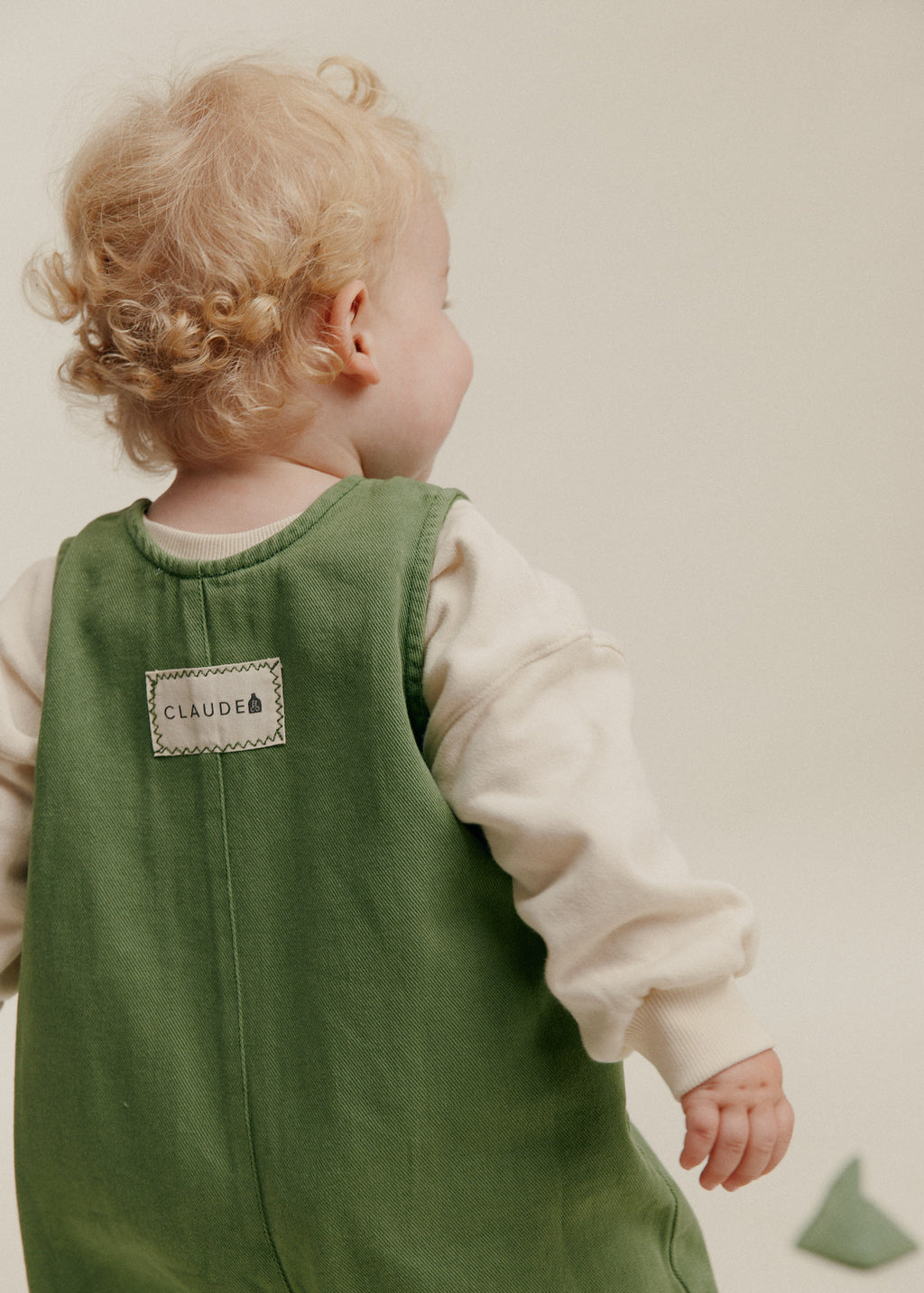 Claude & Co Cali pickle green overall for kids, organic cotton – image 2