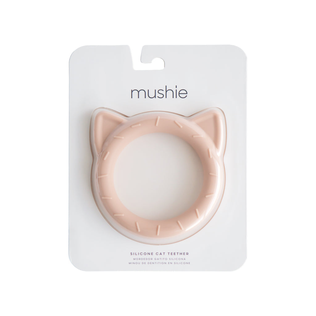 Mushie Teether - Cat - Blush